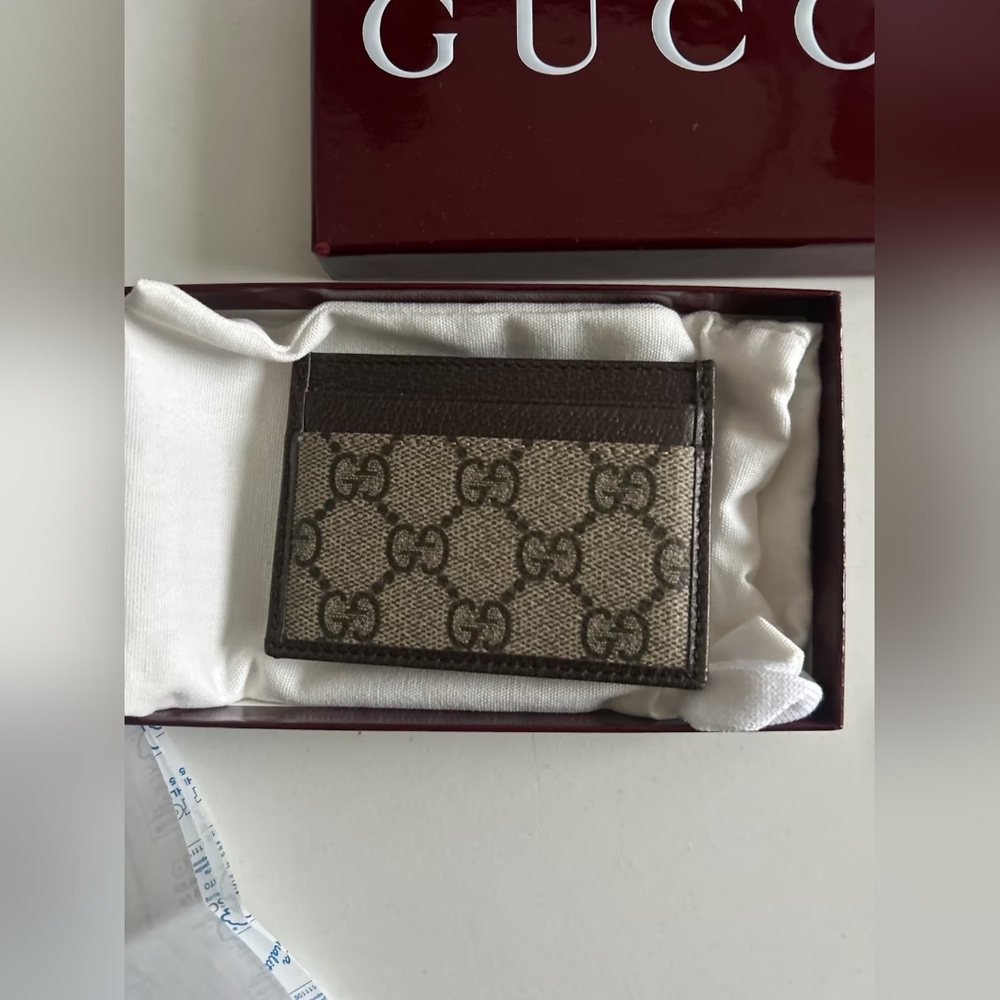 Gucci Ophidia Beige and Dark Brown Card Case - Picture 4 of 5